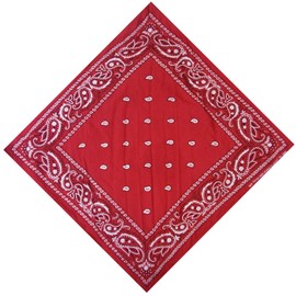 Trimming Shop Cotton Unisex Bandana Headband Scarf, Head wrap, Lightweight, Breathable and Durable for Wristband, Headwear, Raves, Riding, Outdoors, Parties (Red, 54cm)