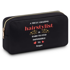 Hairdresser Gifts Makeup Bag Hairstylist Gift for Women Cosmetology Graduation Gifts Hair Dresser Gift Idea Cosmetic Pouch Hair Stylist Gift for Women Christmas Birthday Gift Hairdresser Bag