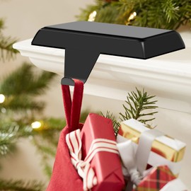 Stocking Holders for Mantle Set of 6, Metal Christmas Stocking Holder, Weighted Stocking Hangers with Non-Slip Protective Pad, Stocking Hooks for Mantle | TV Stand | Staircase | Dresser