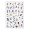 LANODO 2038 Nail Stickers, 9 Pieces, 3D, Black, Gold, Art,