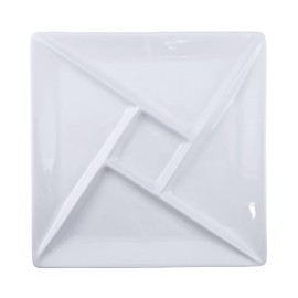 Swissmar F77103 Raclette/Fondue Porcelain Plate, Round, Porcelain, 25.4 cm x 25.4 cm, Plate for Serving Cheese/Chocolate Fondue/Raclette Dishes Gift Set