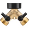 Namvo 2-Way Brass Tap Garden Hose Splitter Y Valve Hose