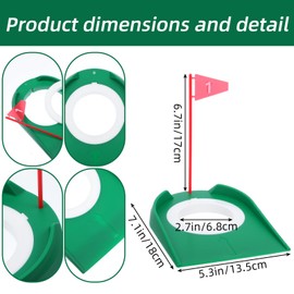 9 Pcs Golf Putting Cup with Flag, Practice Training Aids for Indoor Outdoor Use, Putting Green Hole for Adults, Home Office Garage Yard