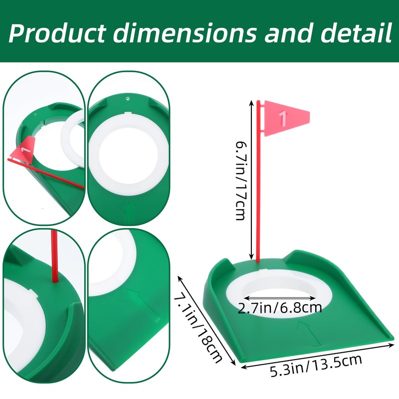 9 Pcs Golf Putting Cup with Flag, Practice Training Aids