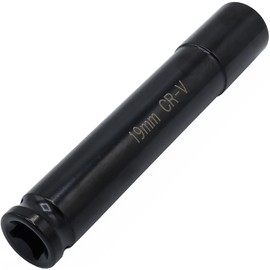 1/2" Drive by 19mm Deep Impact Socket, Heat-Treated CR-V Steel 6" Length, 6-Point Metric Size (19mm)
