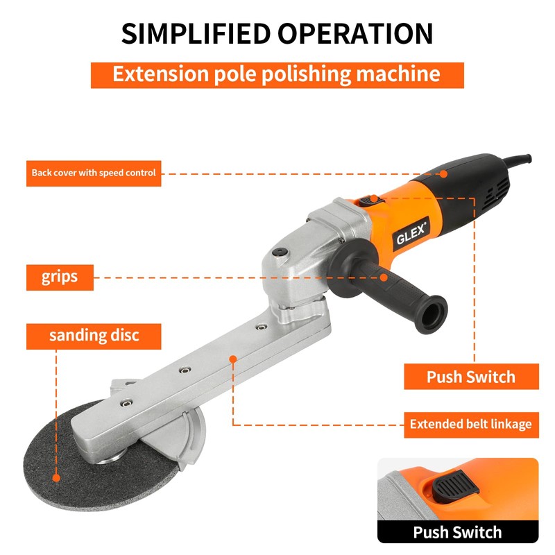 GLEX Angle Grinder Stand, Extended Arm, Stainless Steel Industrial Electric