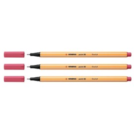 STABILO Set of 3 Felt-Tip Pens with Fine Point 88 – 0.4 mm Grenadine Redaa