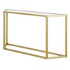 Levi 55'' Wide Trapezoid Console Table in Brass