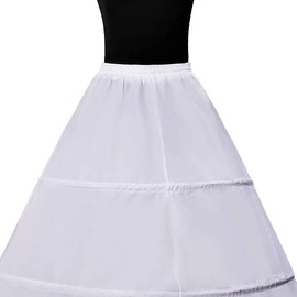 RULTA Women A-Line white Full Length 3 Hoops Crinoline Petticoat Underskirt for Wedding Dress Ball Gown (3hoops, white)