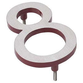 Montague Metal Products MHN-06-8-F-BR2 Floating House Number, 6" x 5.5" x 0.31", Brick Red Two Tone