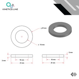 KINETICS LINE Aerator Gasket (21 x 15 x 2 mm) 100 Rubber Flat Gaskets for Aerator Aerator Tap Aerator Aerator Aerator (from -20°C to +70°C)