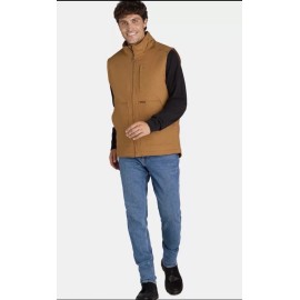 BRAHMA Canvas Work Vest With Quilted Interior Brown Zip-up Size M (38-40) NWT