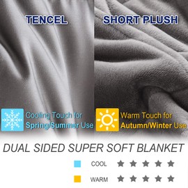 Queen Size Weighted Blanket 80''x87''(30lbs, Double-Sided), Warm Short Plush and Cool Tencel Fabric Reversible Weighted Blanket for Queen Size Bed, Weighted Blanket for Adult - Carry Bag Included