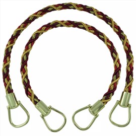 DecoPro Wine Gold Lt Green 18" Rope Tiebacks Autumn Leaves [Pair Of]