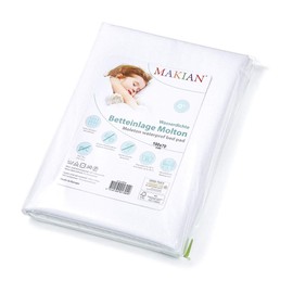 MAKIAN Waterproof Bed Insert - Mattress Topper 50 x 70 cm - Molleton Mattress Protector Made of Cotton - Oeko-Tex® Standard 100 Tested, Waterproof & Hygienic - Boil-proof and Suitable for Tumble Dryer