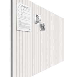 Bumusty Large Cork Board Alternative-48 x 36" Felt Bulletin Board Tiles, with 30 Pushpins, 70 Adhesive Tabs, 12-Pack Slat Wall Paneling, Cork Boards for Office Push Pin Board Felt Board-Milky White