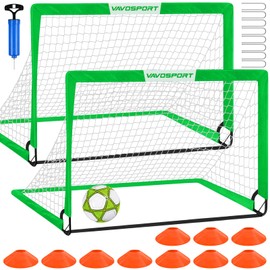 VAVOSPORT Soccer Goals for Backyard Set - 2 of 5' x 3.6' Portable Soccer Goal Training Equipment, Pop Up Soccer Net with Soccer Ball, Soccer Set for Games, Sports