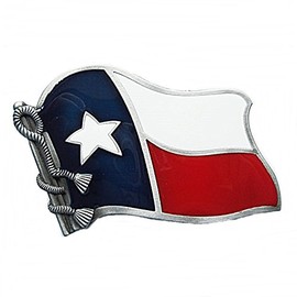 Westernlifestyle Belt Buckle Buckle Texas Lone Star Country Line Dance Flag, Silver/Red/Blue
