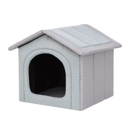 PillowPrim Dog Cave Bed, Cat Cave Bed, M (44 x 38 cm), Light Grey