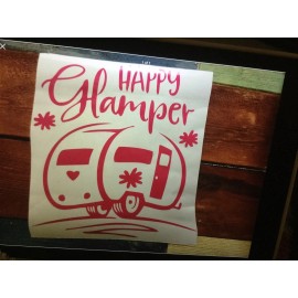 Unbranded Happy Glamper Car Truck rv Camper Travel Trailer Available In Many Colors Decal