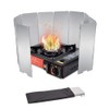 10 Plates Stove Windscreen, Aluminum Stove Windshield with Drawstring Bag,