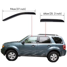 Lightronic WV94059 Outside-Mount Side Window Visor Deflector Rain Guard, Dark Smoke 4-Pieces Set for 2001-2012 Ford Escape, 2009-2012 Escape Hybrid, 2008-2012 Mazda Tribute, 2005-2011 Mercury Mariner