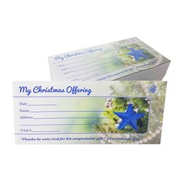 My Christmas Offering - Church Tithe/Donation Envelopes, Beautiful Christmas Tree Design, Easy-Open Tab, Fits Bills & Checks, Choose Your Quantity (125, 250, or 500) (Package of 125)