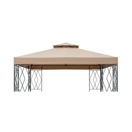 Garden Winds Reinforced RipLock 350 Replacement Canopy Top Cover Compatible with Diamonds 10' x 10' Gazebo - Beige
