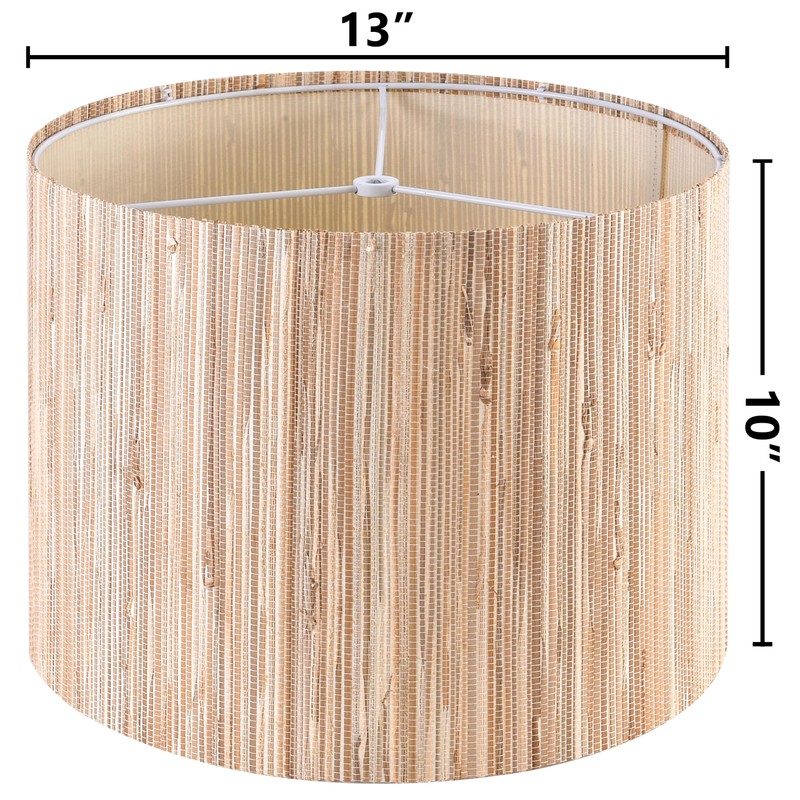 GOSO 13" Straw Boho Lamp Shade for Table Lamps Floor