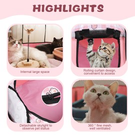 Lucky Monet Foldable Dog Playpen Cat Puppy Playpen Indoor Pop Up Pet Animal Playpen Outdoor Kennel Cage Pen Tent for Small Medium Dog Puppy Cat Kitten Rabbit - Small, Pink