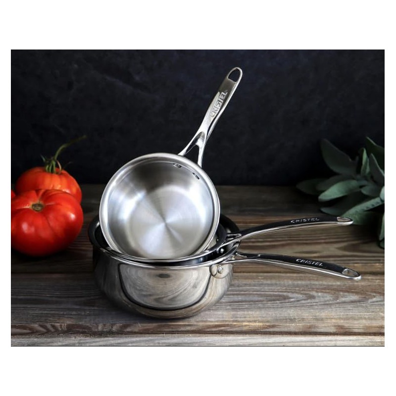 Cristel Castel'Pro Mini Stainless Steel Saucepan, 3-ply Construction, Safe for