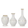 Raz Gold and White Ceramic Accent Vases Set of 3