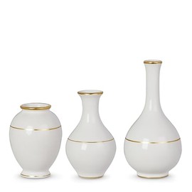 Raz Gold and White Ceramic Accent Vases Set of 3 4509867
