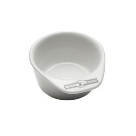 Golddachs Rasiertopf weiß mit Henkel und Logo ohne Seife, Logo auf Henkel