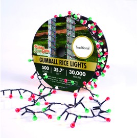 LED Gumball Cluster Rice Lights, 35.5-Ft., Traditional Multi, 500-Ct.