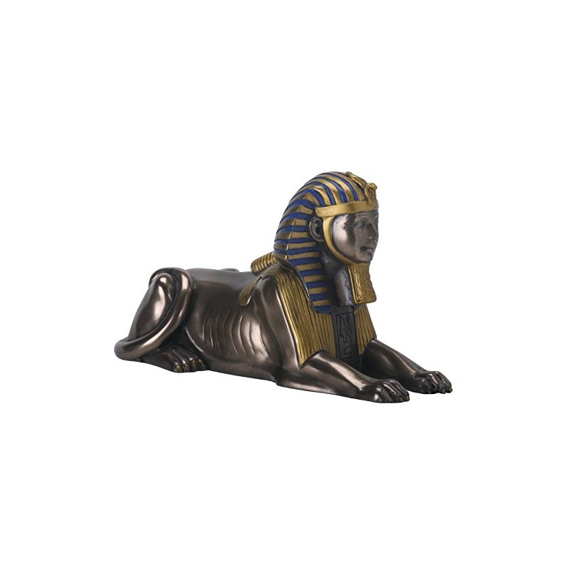 YTC 7 Inch Egyptian Sphinx Statue Figurine, Cold Cast Bronze