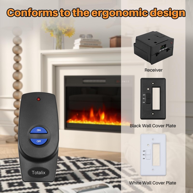 Gas Fireplace Remote Control Kit for Millivolt Valve, On/Off Fireplace