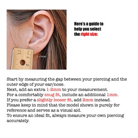 7mm 22 GA 14K Gold Filled Double Nose Ring Hoop for Single Piercing Spiral Twist Nose Hoop for Women (14K Yellow Gold Filled | 22 GA, 7mm | Right Side)