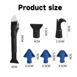 6-piece seam cleaning and squeegee combination set, 1 double-sided glue scraper made of plastic, with 6 glue scraper attachments, reusable, suitable for repairing walls