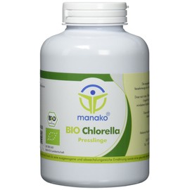 manako Organic chlorella pellets (400 mg chlorella powder from chlorella pyrenoidosa kBA), 250 g tin (1 x 0.25 kg)