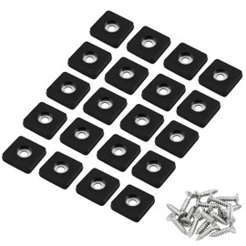 Bivethoi 20 Pcs Screw on Furniture Glides Sliders, Square Teflon Furniture Sliders Pads foe Protecting The Floor（25 * 25mm）