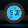 JoFomp Wooden Alarm Clock for Bedroom, 4'' LCD Nightlight Small
