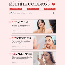 BIOAQUA Snail Essence Facial Serum Collagen Protein Nourishing Skin Anti-Wrinkles Moisturizing Smooth Face Skin Care 30ml / 1fl.oz