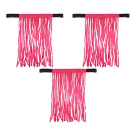 Horze Lightweight Nylon Fringe Fly Veil | Easily Attaches to Horse Halter (Pack of 3) - Raspberry Pink - Pony