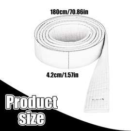YHNDECO Pack of 2 Taekwondo Belts, White Karate Belt, 180 cm Judo Belt, Cotton, for Teenagers, Adults, Martial Arts Belt