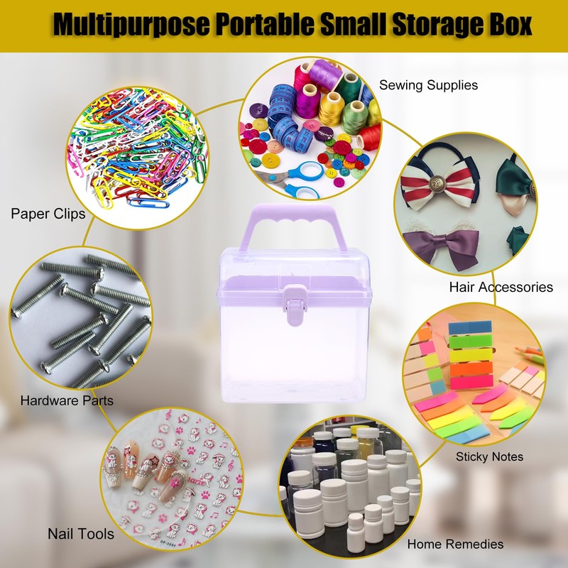 BTSKY Multipurpose Plastic Craft Storage Containers with Removable Tray, Clear