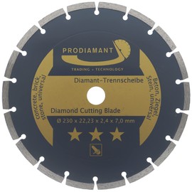 PRODIAMANT Diamond Cutting disc Universal 230mm 9inch x 22.2 mm Concrete, Stone, Brick 9 inch Diamond disc 7mm Segment