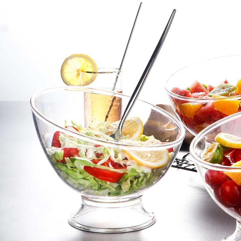 DOITOOL Plastic Angled Bowls Clear Serving Bowls Japanese Salad Dish