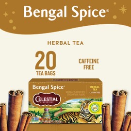 Celestial Seasonings Bengal Spice Herbal Tea, Caffeine Free, 20 Tea Bags Box (Pack of 6)