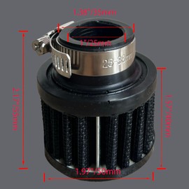 Filtro de admisión de aire – Filtro de respiradero universal de 1 pulgada, filtro de aire frío para automóvil, cubierta de válvula de coche, respiradero de aceite turbo de ventilación del cárter,